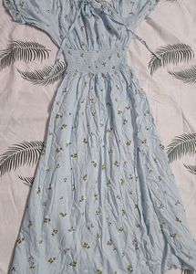Blue Floral Printed Dress