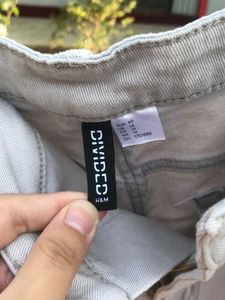 h&amp;m wide twill trousers