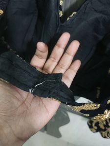 Heavily embroidered Black Velvet Blouse