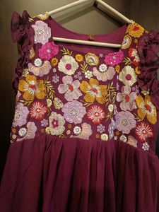 Embroidered Flared Ethnic Gown