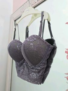 Clovia Balconette Bralette in Dark Grey