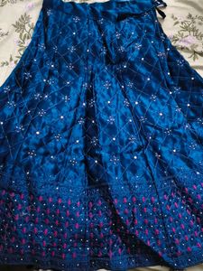 Elegant Royal Blue Embellished Blouse