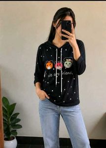 Cute Black Graphic Hoodie