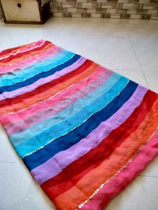 Rainbow Striped Sequin saree