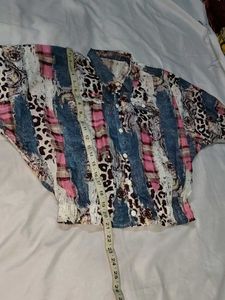 Trendy women's patchwork shirt top .