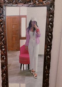 Women's White High-Waisted Wide-Leg Pants