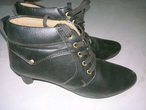 Black Lace-Up Ankle Boots