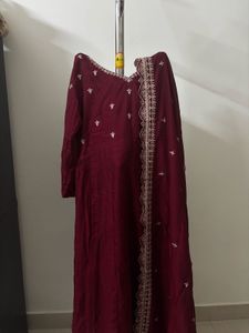 maroon or dark Red anarkali