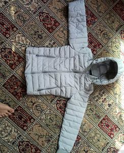 Lightweight Padded Grey Jacket with Hood