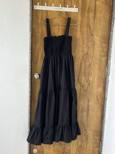 Black Tiered Midi Dress