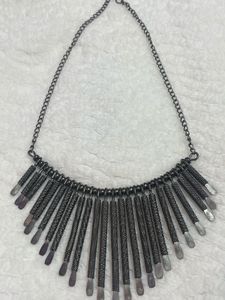 Statement Oxidized Silver Necklace