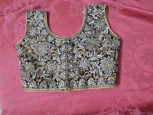 Black Colour Golden Thread Work