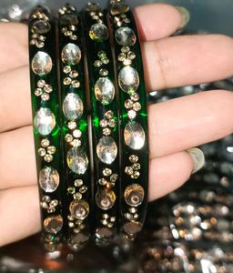 Elegant Green Stone Bangles