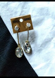 Elegant Oval Crystal Dangle Earrings