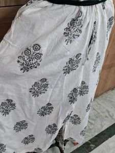 Farida Gupta White Palzos with Black Block Print