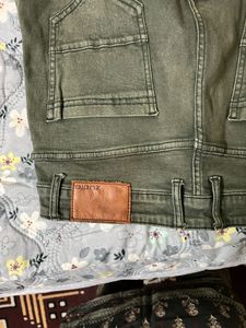 Olive Green Denim Jeans