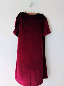 Wine Colour Party A-line Dress