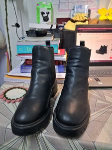 Black Chelsea Boots with Chunky Sole