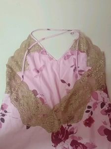 Lace Trim Floral Slip Dress