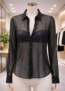 Sheer shimmer Black shirt