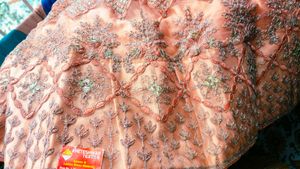Elegant Peach Designer Lahenga Choli Set with Dupa