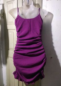 Purple Ruched Spaghetti  bodycon Dress 💜