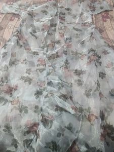 L Size Crop Top With Plazoo And Long Coat Plazo