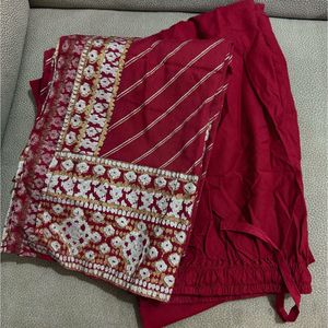 Biba Anarkali Maroon Printed Kurta