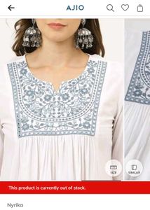 Off white Embroidered Tunic Top