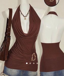 Savana - Brown Halter Neck Top