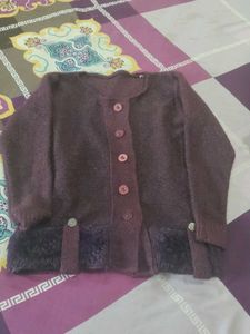 Burgundy Knit Cardigan