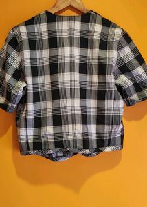 Black And White Check Beautiful Shirt Cum Jacket