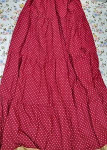 Boho Red Maxi Skirt