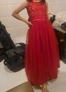 Elegant Burgundy Girls' Dress