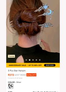 3 Pcs Star Hairpin Set - Elegant Silver