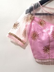 Baby Pink padded Embroidered Blouse