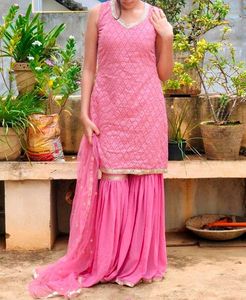 Pink Kurta Sharara Set