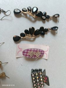 Combo Set Earring Saree Brooch And Necklace
