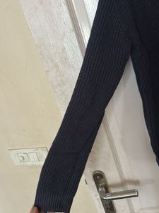 Men's Navy Blue Zip Neck Sweater