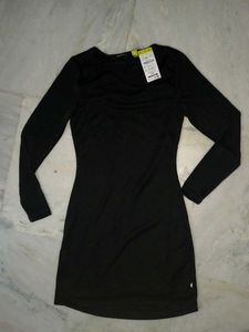 Black Long Sleeve Mini Dress