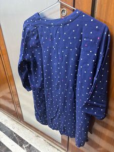 Chic Navy Polka Dot Top