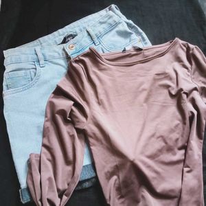 🎀Casual Outfit Set: Top &amp; hot pant👀