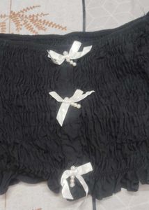 Black coquette crop top