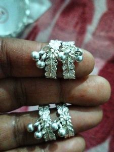 Silver Toe Rings with Bells 4  ring
