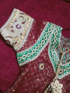 Royal Maroon Khada Dupatta Heavy Pearl &amp; Zari Work