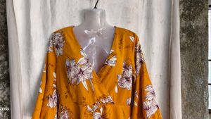 V-Neck Floral Print Dress