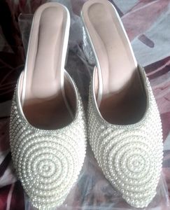 Sparkling Pearl Embellished Bridal Heels
