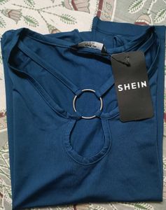Shein Teal Tank Top with Criss-Cross Back