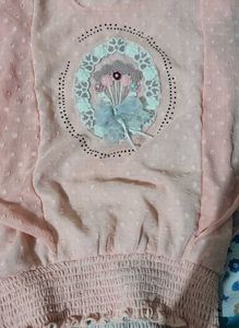 Cute Pink Smocked Crop Top