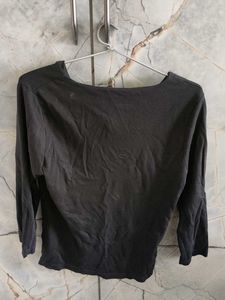 CODE Black V-Neck 3/4 Sleeve Top